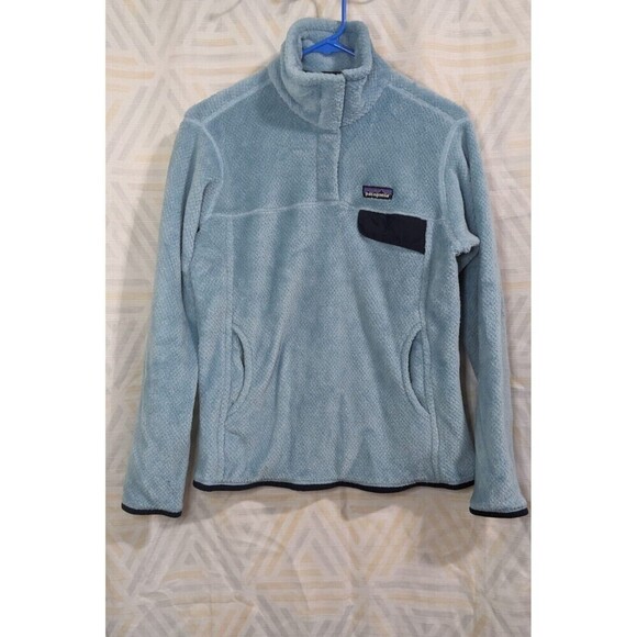 Patagonia‎ Women’s Re-Tool Snap-T Pullover Fleece Light Blue Jacket Size M - Picture 1 of 8